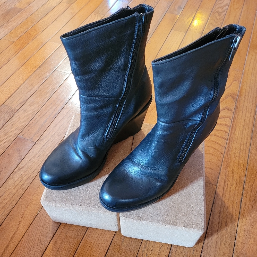 Rebel Footwear Double Zip Wedge Bootie
